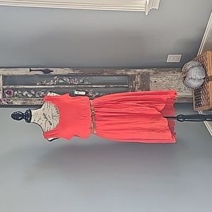 NWT VOLUME ONE DRESS. W/BELT CORAL WOMEN'S SIZE MEDIUM